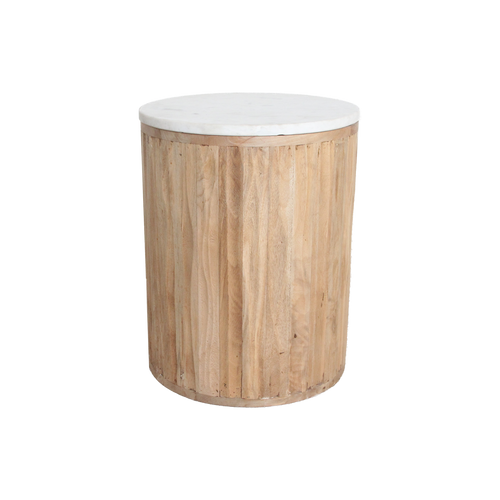 Mesa auxiliar de mármol Malacca - blanco
