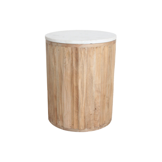 Mesa auxiliar de mármol Malacca - blanco
