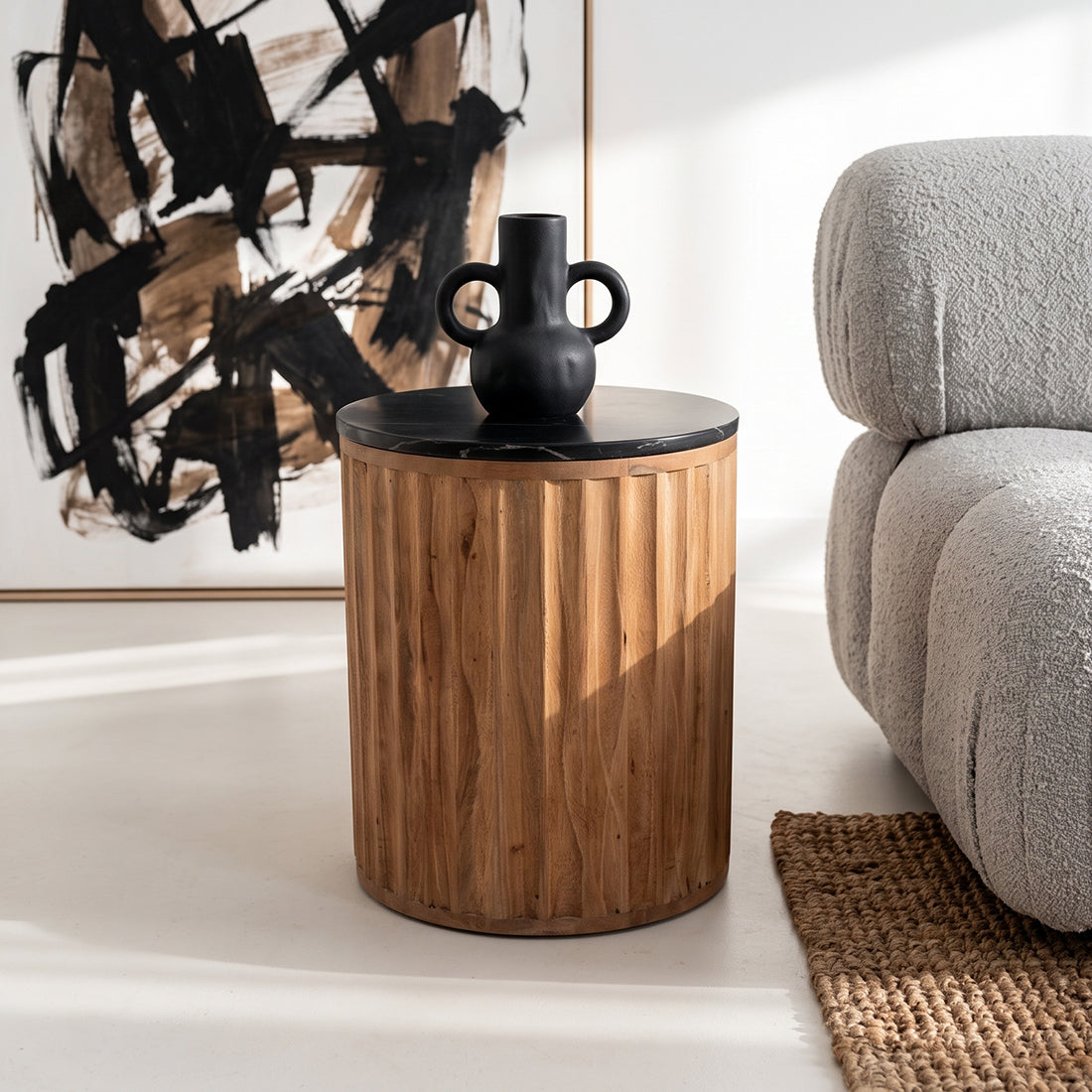 Mesa auxiliar de mármol Langkawi - negro