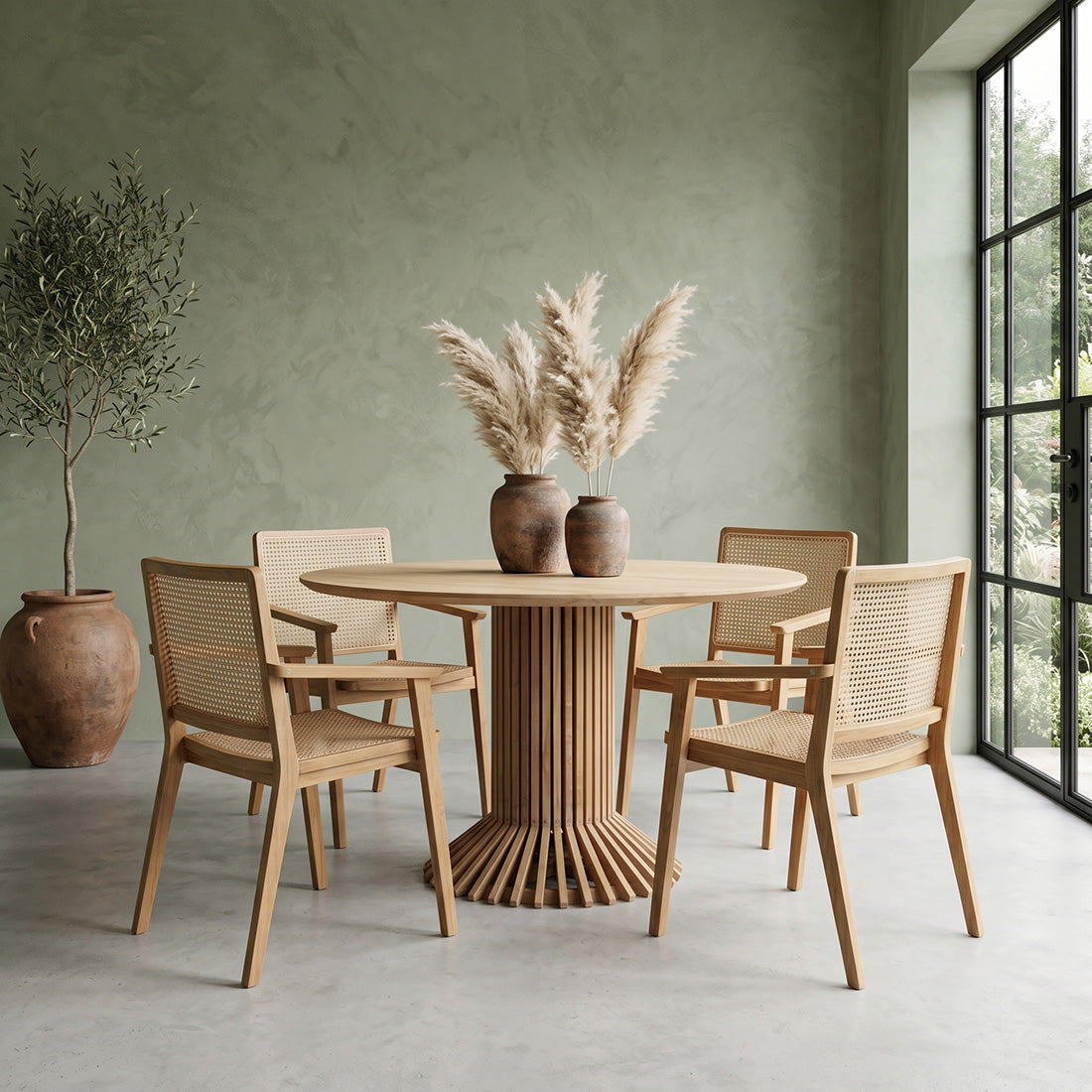 Mesa de comedor redonda de teca Eiffel - Ø 120 cm