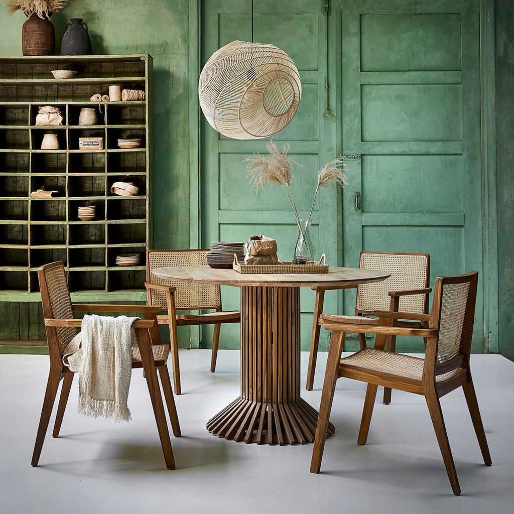 Mesa de comedor redonda de teca Eiffel - Ø 120 cm