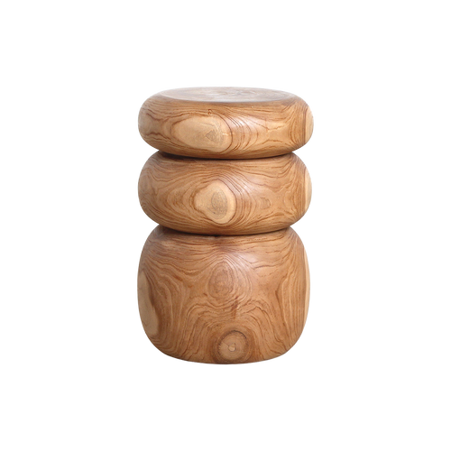 Mesa auxiliar/taburete de teca Tao