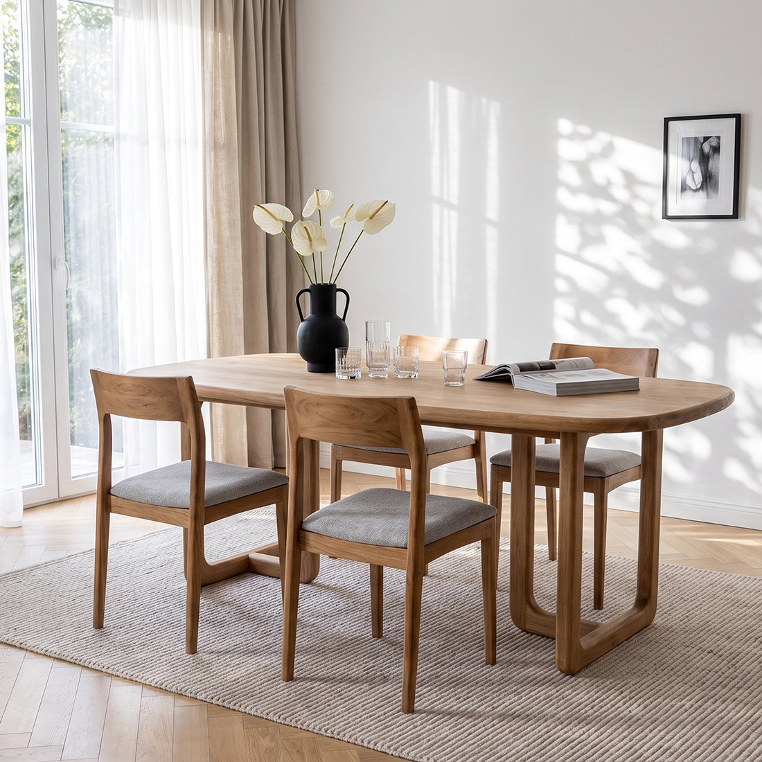 Mesa de comedor Winter de teca - 200 cm