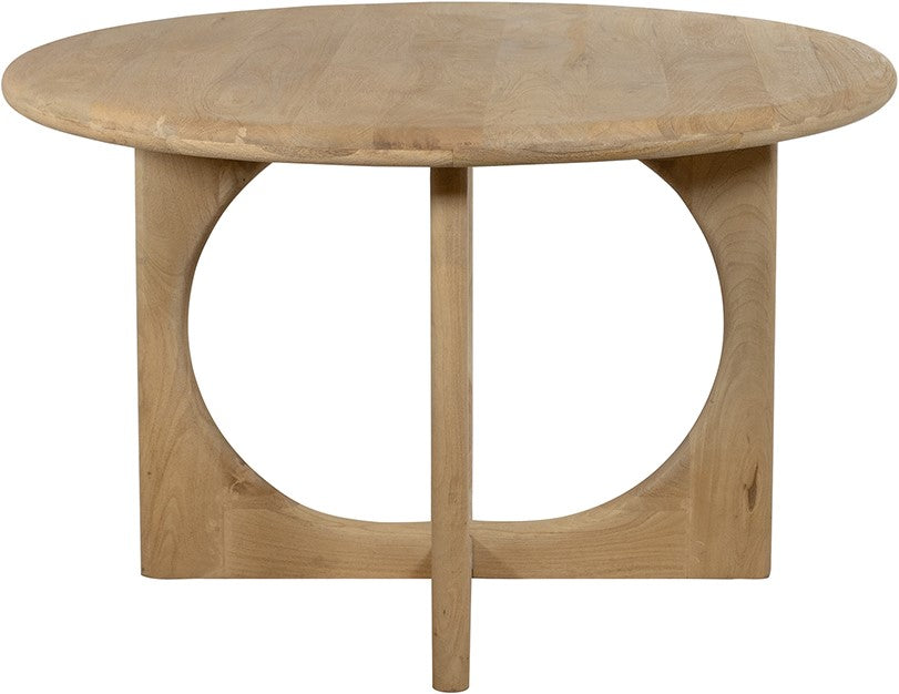 Mesa de comedor redonda de 130 cm, de madera de acacia Groovy Natural