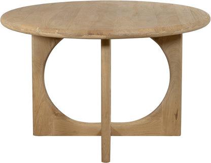 Mesa de comedor redonda de 130 cm, de madera de acacia Groovy Natural