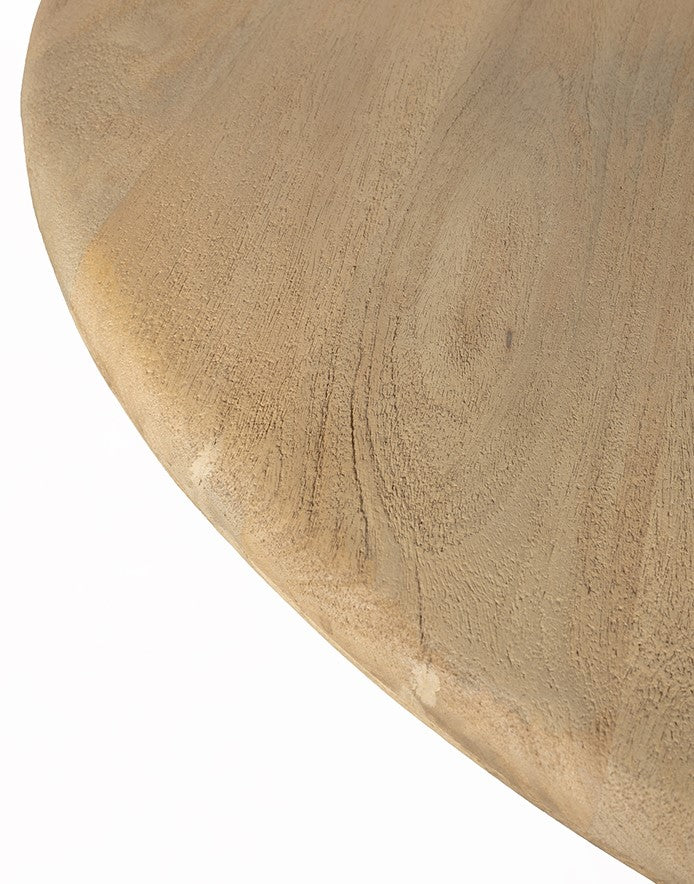 Mesa de comedor redonda de 130 cm, de madera de acacia Groovy Natural
