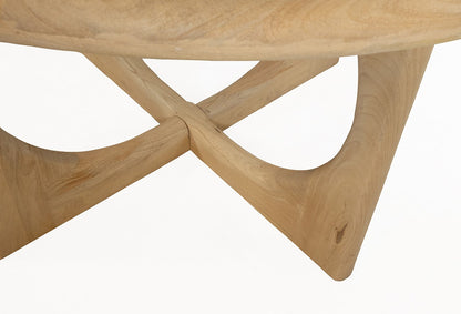 Mesa de comedor redonda de 130 cm, de madera de acacia Groovy Natural